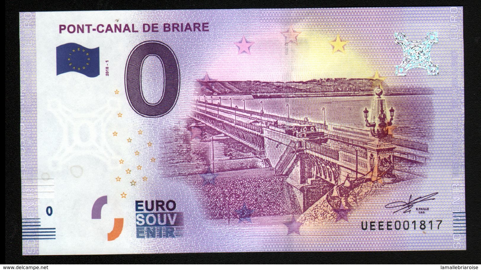 France - Billet Touristique 0 Euro 2018 N° 1817 (UEEE001817/5000) - PONT-CANAL DE BRIARE - Pruebas Privadas