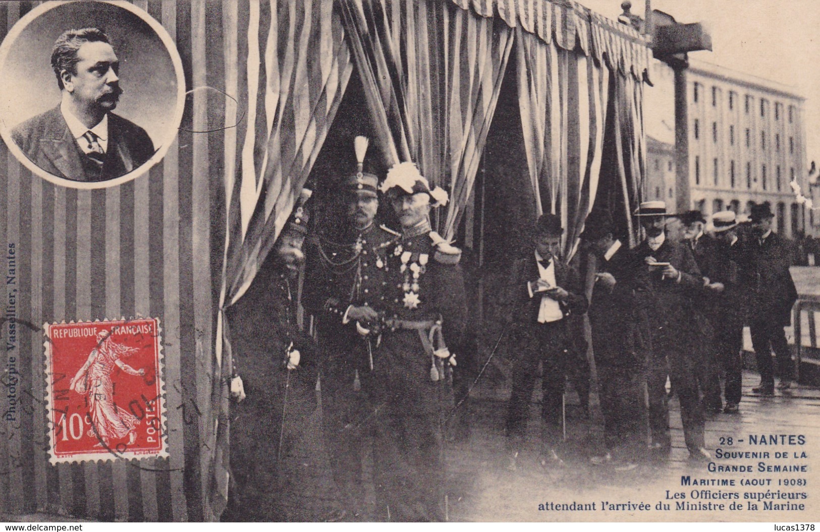 44 / NANTES / SOUVENIR DE LA GRANDE SEMAINE MARITIME / AOUT 1908 / LES OFFICIERS SUPERIEURS - Nantes