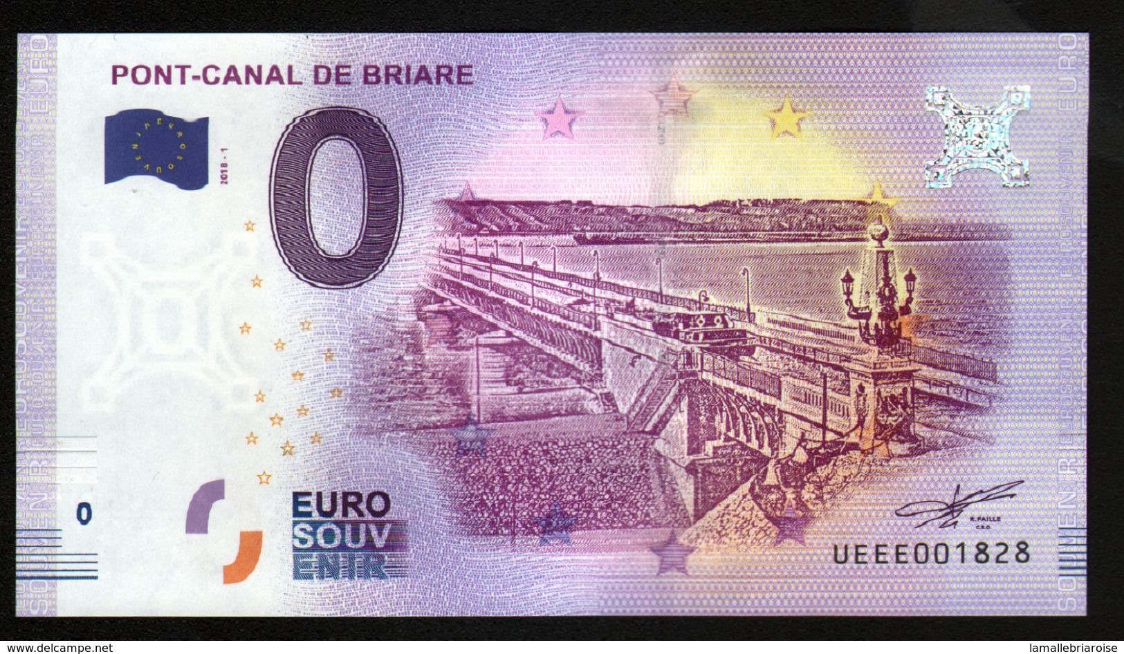 France - Billet Touristique 0 Euro 2018 N° 1828 (UEEE001828/5000) - PONT-CANAL DE BRIARE - Pruebas Privadas