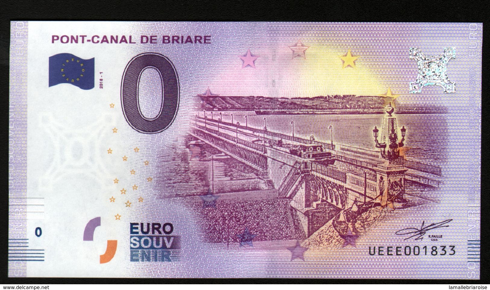 France - Billet Touristique 0 Euro 2018 N° 1833 (UEEE001833/5000) - PONT-CANAL DE BRIARE - Pruebas Privadas
