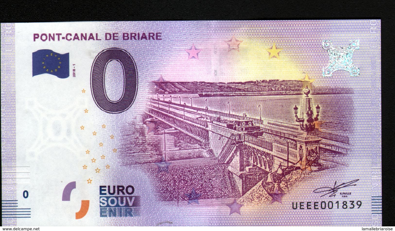 France - Billet Touristique 0 Euro 2018 N° 1839 (UEEE001839/5000) - PONT-CANAL DE BRIARE - Pruebas Privadas