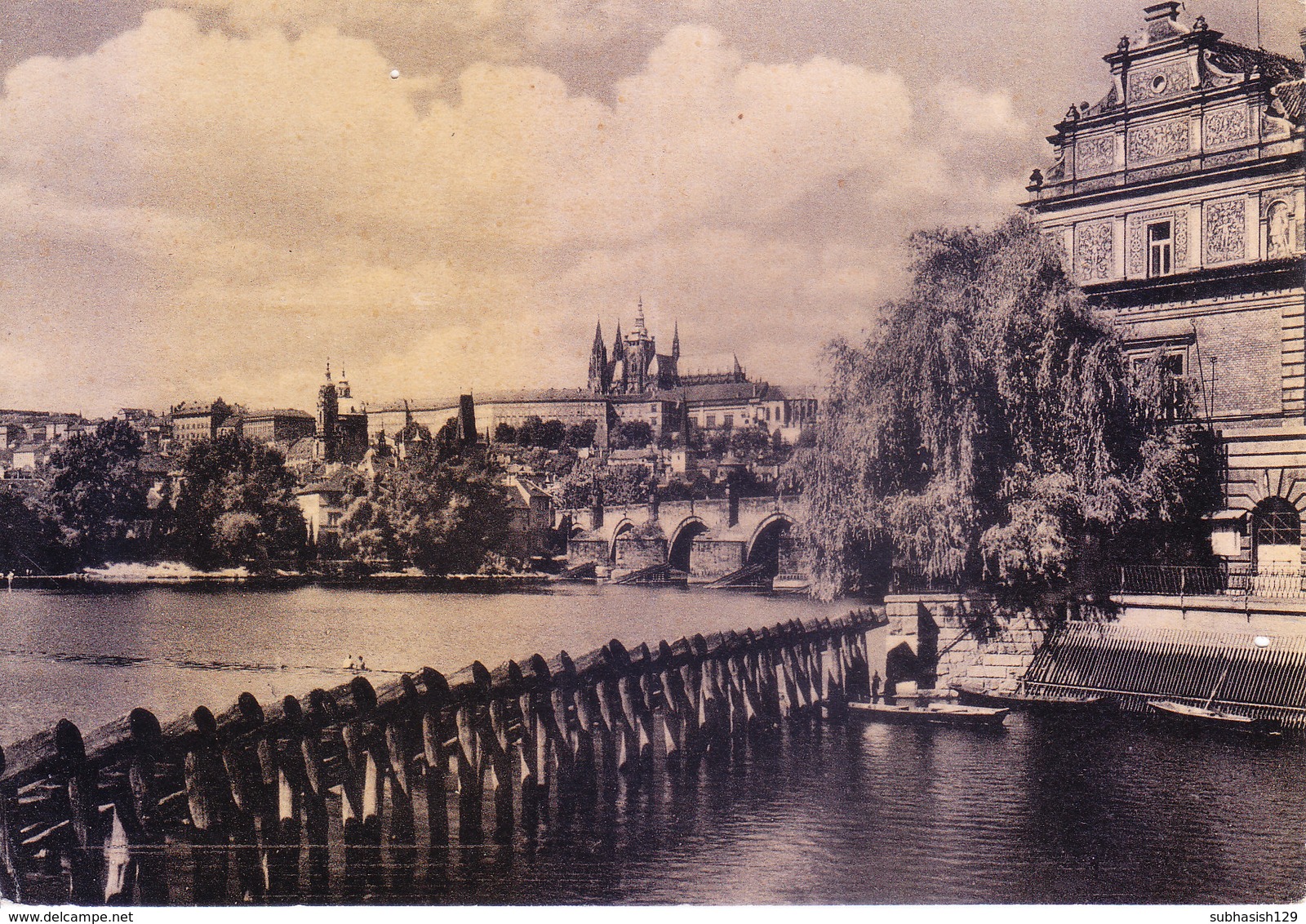 CZECHOSLOVAKIA : OLD BLACK & WHITE PICTURE POST CARD : ORBIS : VIEW OF THE CITY OF PRAGUE, PRAHA - Czech Republic