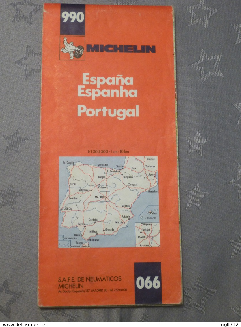 MICHELIN N° 990 : ESPAGNE- PORTUGAL - Echelle De 1/1000000  -  Avril 1977 - Roadmaps