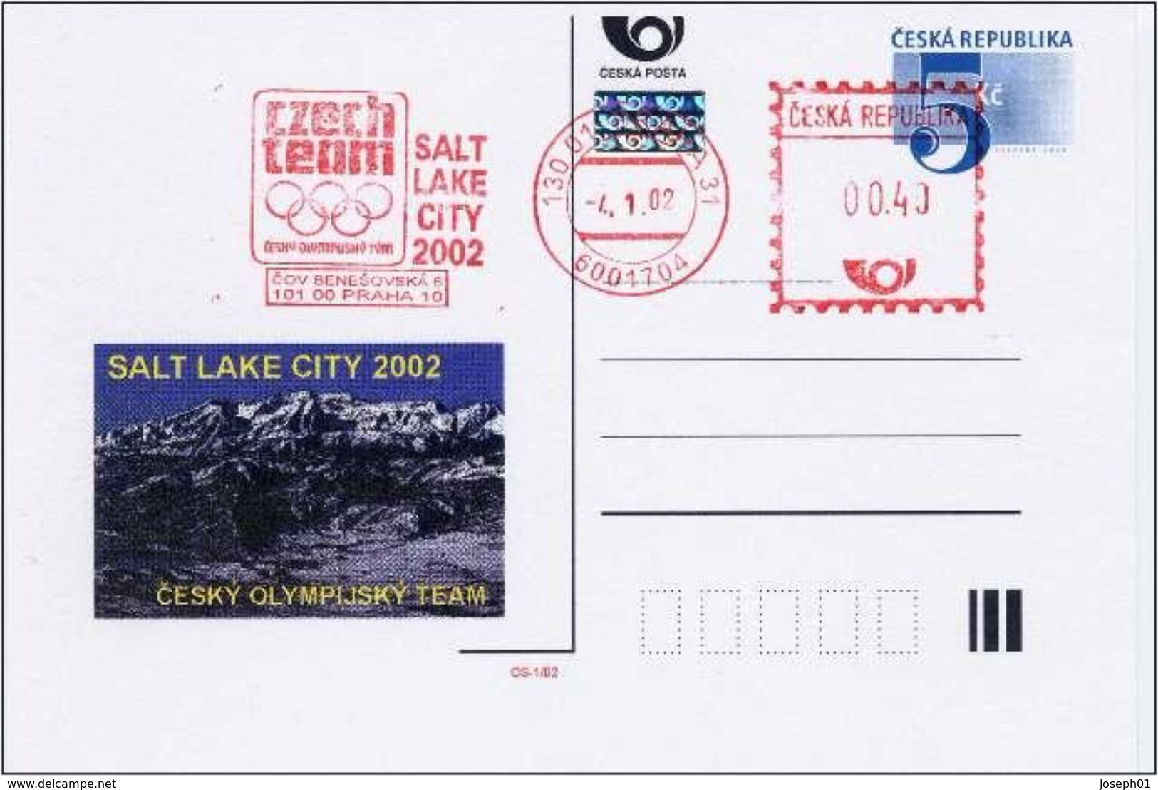 Czech Republic (02-01) Winter Olympic Games 2002 - Postcard - Hiver 2002: Salt Lake City