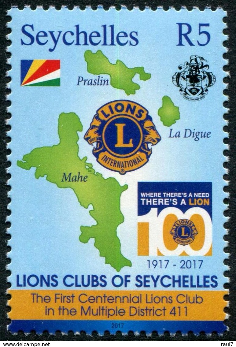 SEYCHELLES  2017 - Cent Du Lions Club Seychelles - 1 Val Neuf // Mnh - Seychellen (1976-...)