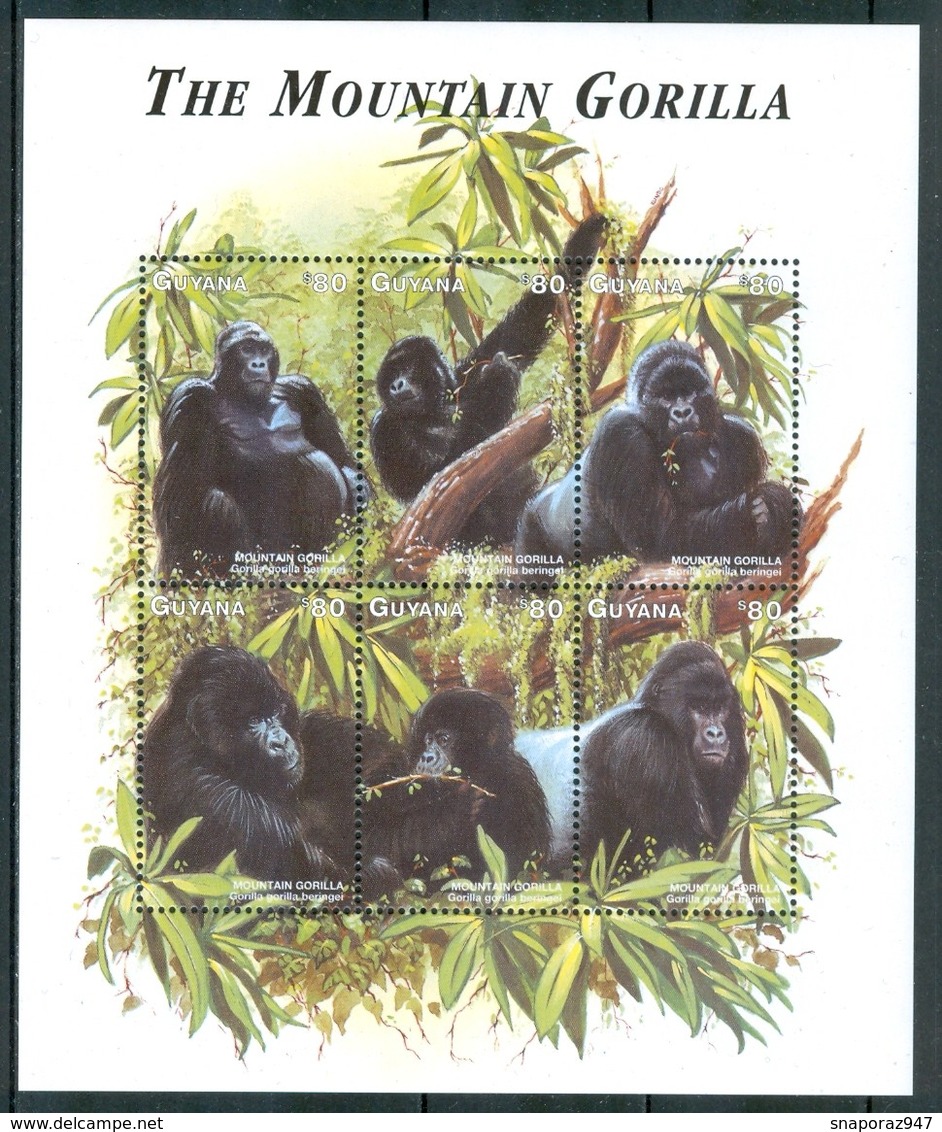 1998 Guiana Guyana Gorilla Scimmie Monkey Singes MNH** Ye77 - Gorillas