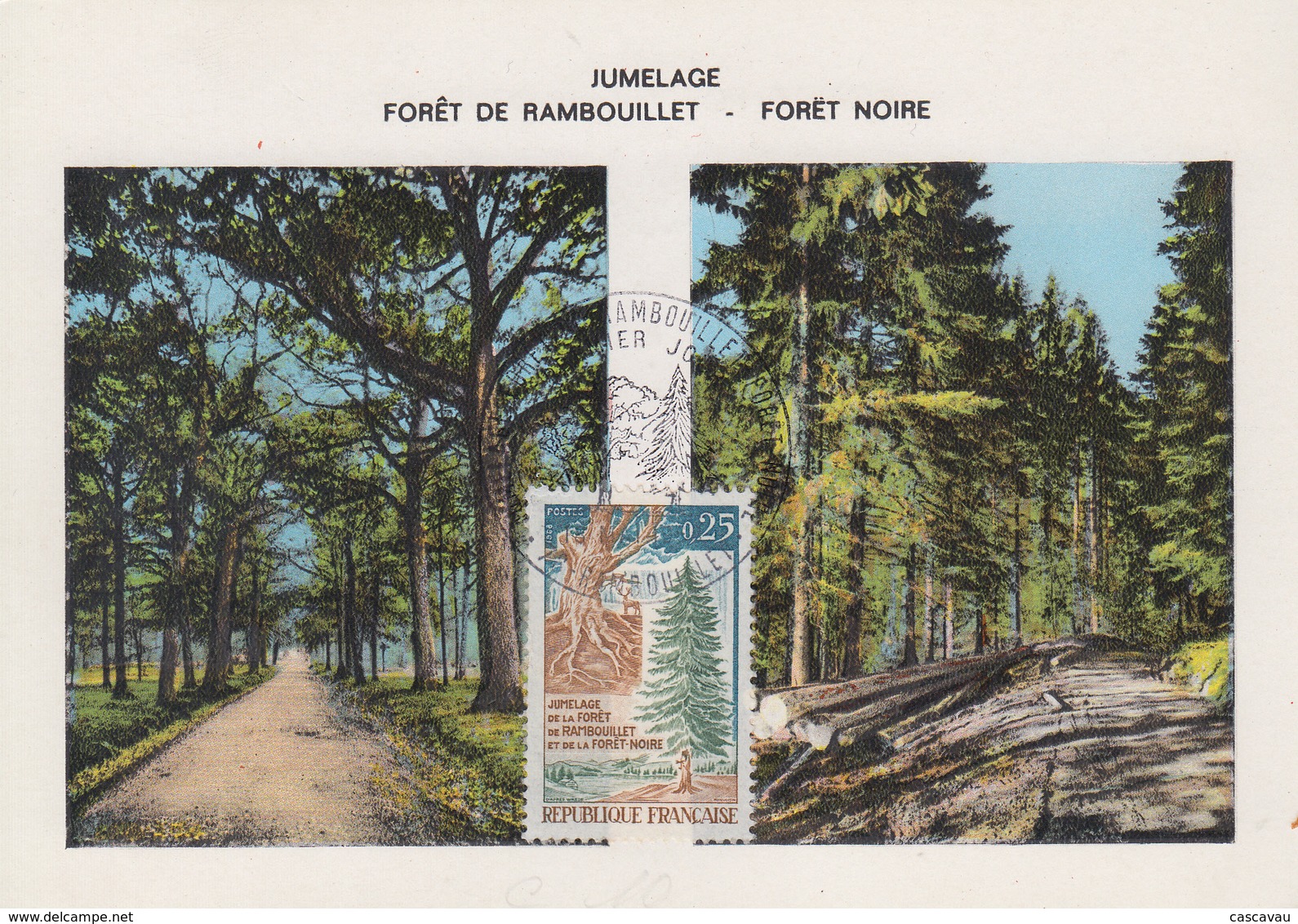 Carte  Maximum  1er  Jour    Jumelage  Forêt  De  Rambouillet  -  Forêt  Noire   1968 - 1960-1969