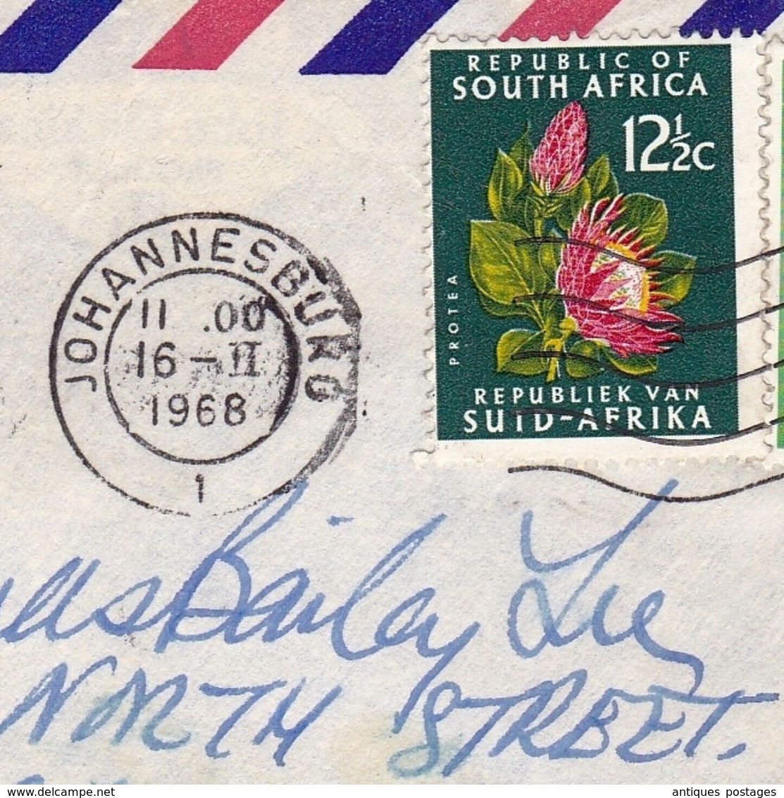 Lettre Afrique Du Suid Johannesburg Waldorf Hotel 1968 South Africa  Greenwich Connecticut USA - Lettres & Documents