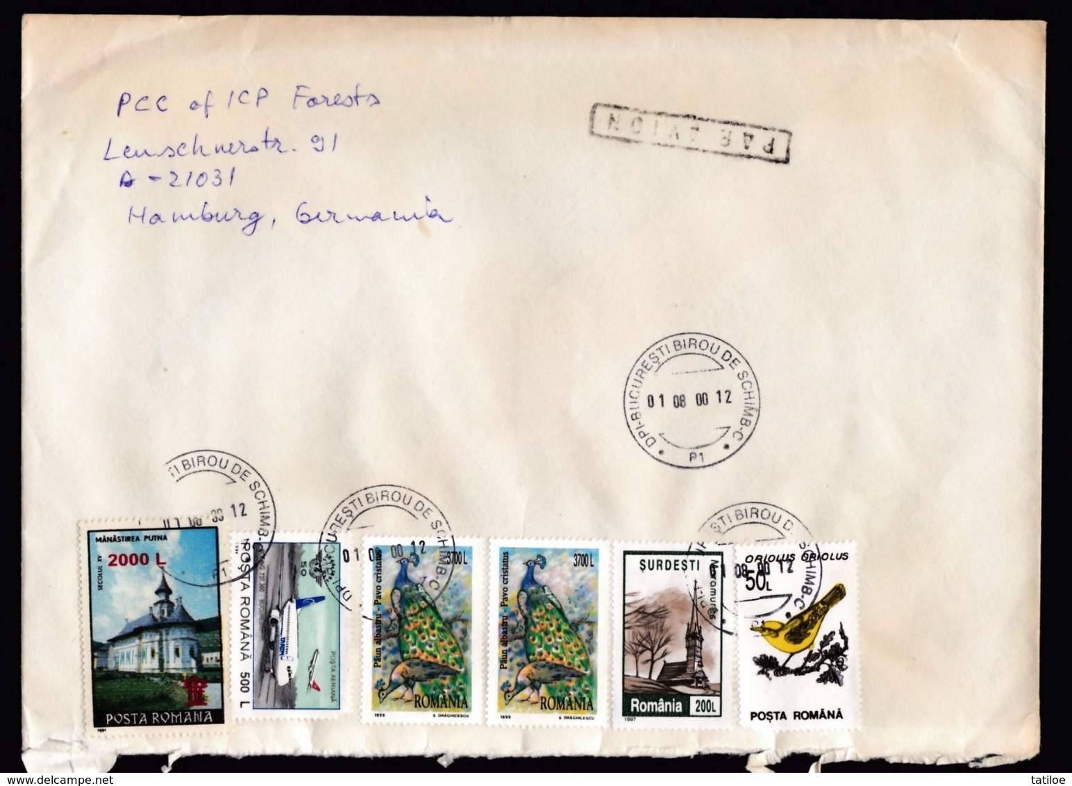 Romania 2000 Commercial Inflation Cover / Overprints / DPI Bucuresti P1 Postmark - Lettres & Documents