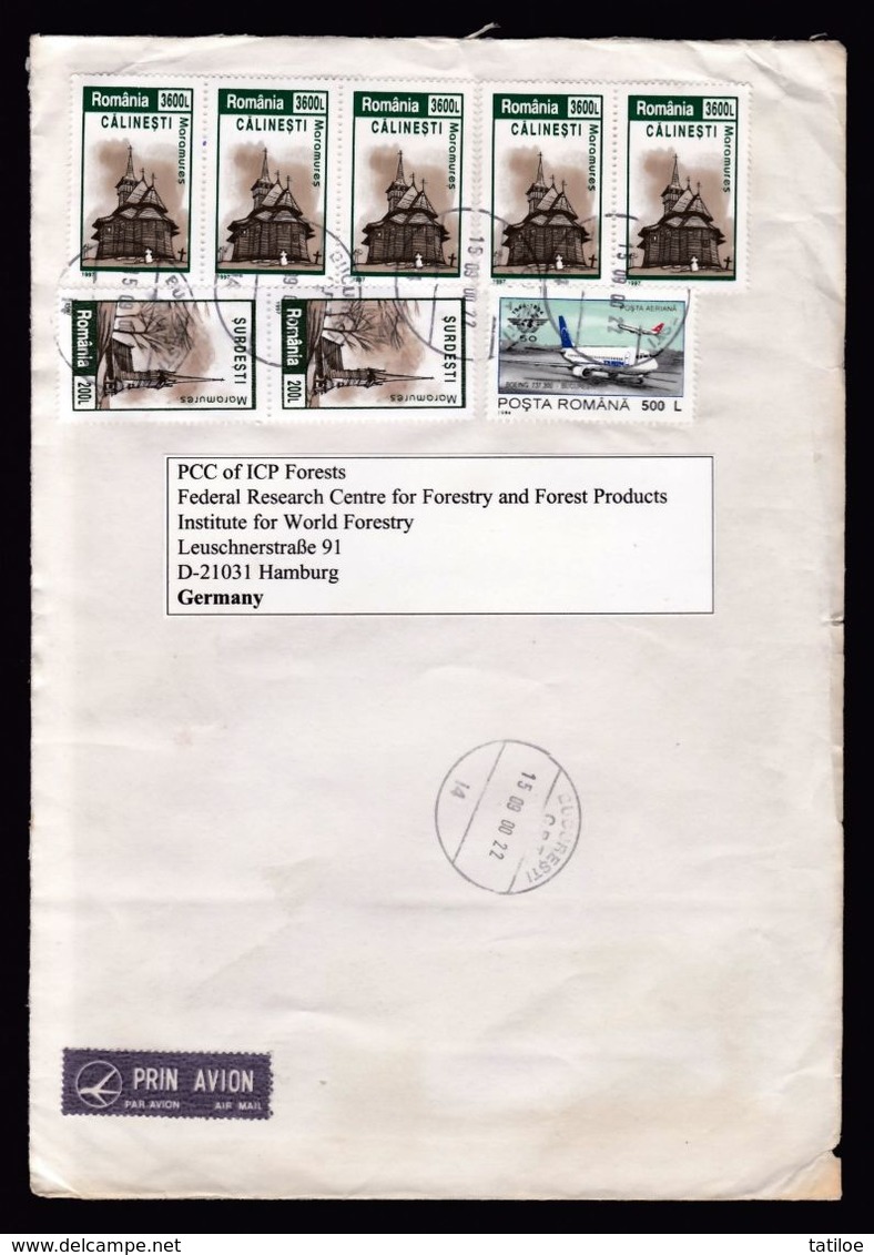 Romania 2000 Commercial Inflation Cover / Bucuresti 14 Postmark - Brieven En Documenten