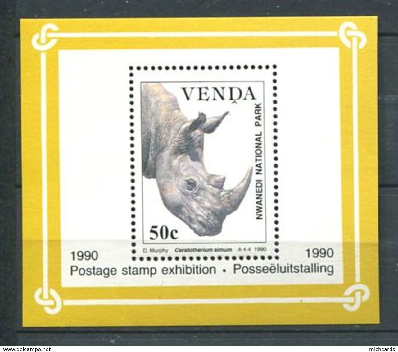 216 VENDA 1990 - Yvert BF 6 - Rhinoceros - Neuf ** (MNH) Sans Charniere - Venda