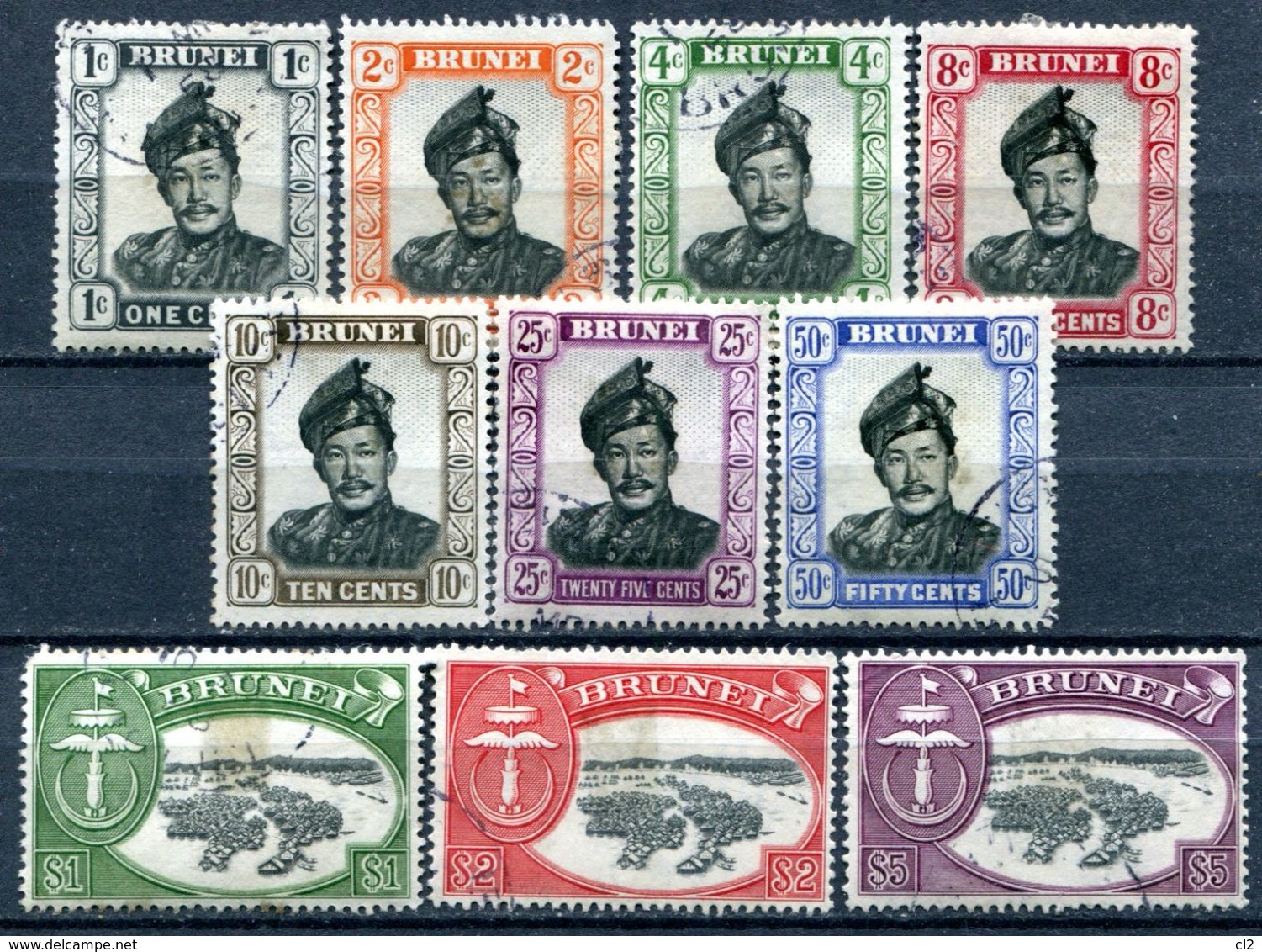 BRUNEI - Protectorat Britannique - 10 Timbres De La Série 84 à 97 - Brunei (...-1984)