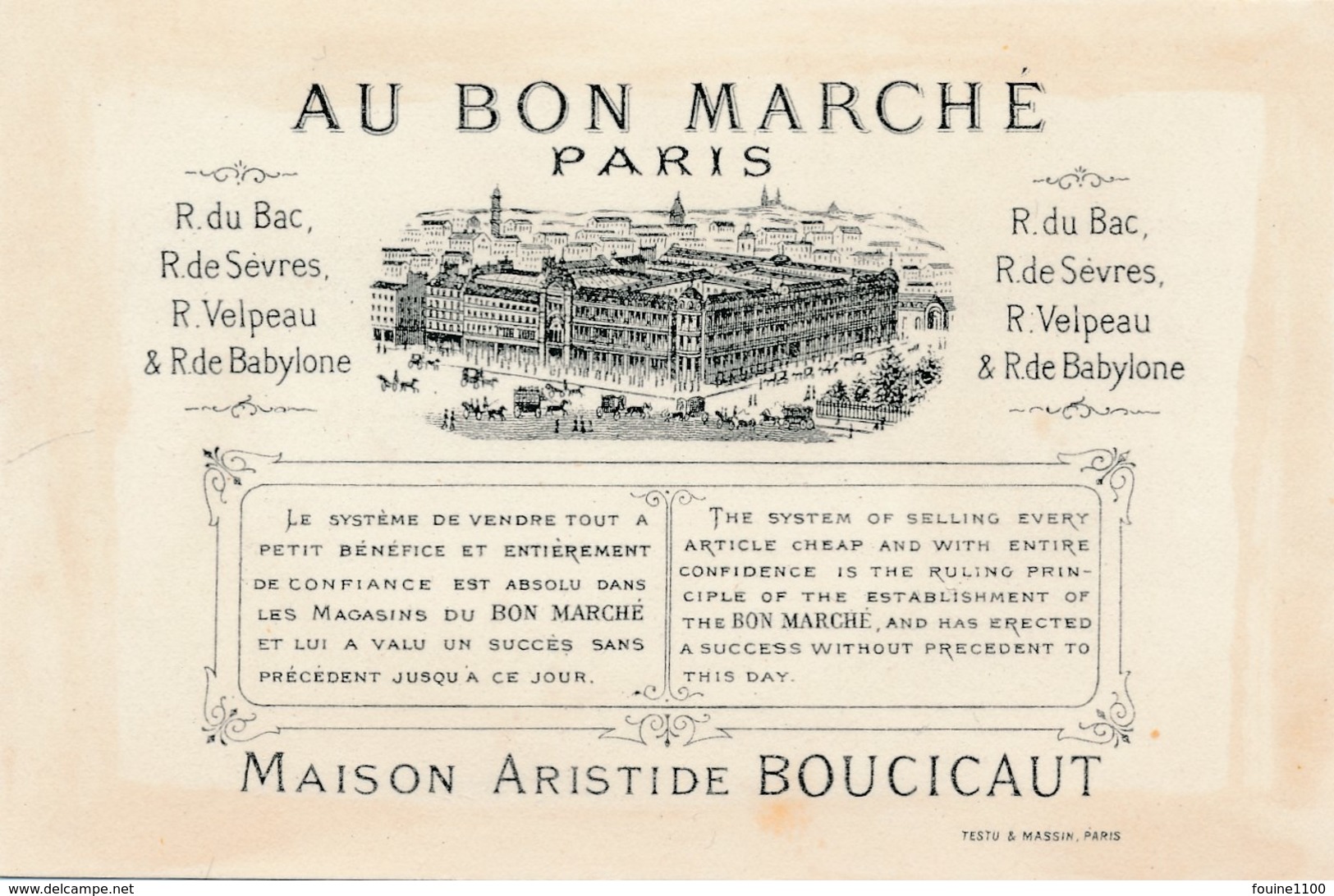 Chromo Testu & Massin Chasse Au Crocodile AU BON MARCHE  Paris - Au Bon Marché