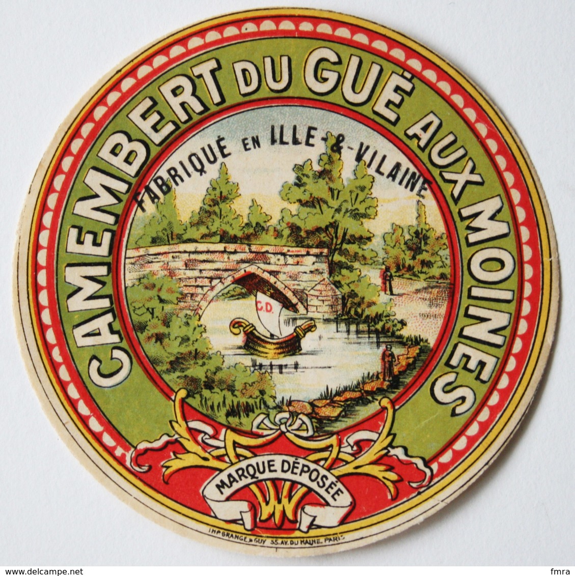 CAMEMBERT Du Gué Aux Moines - Ille & Vilaine - Etiquette Ancienne /E244 - Cheese