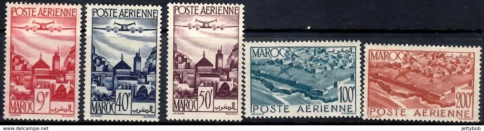 MOROCCO 1947 AIR 5 Values MINT - Ongebruikt