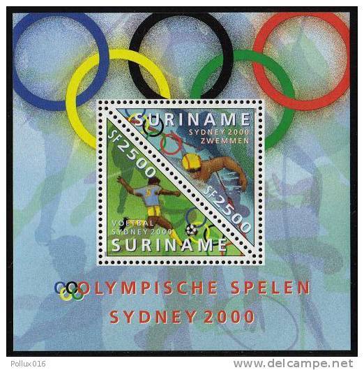 Surinam / Suriname 2000 Olympic Olympiade Soccer Swimming S/S MNH - Zomer 2000: Sydney