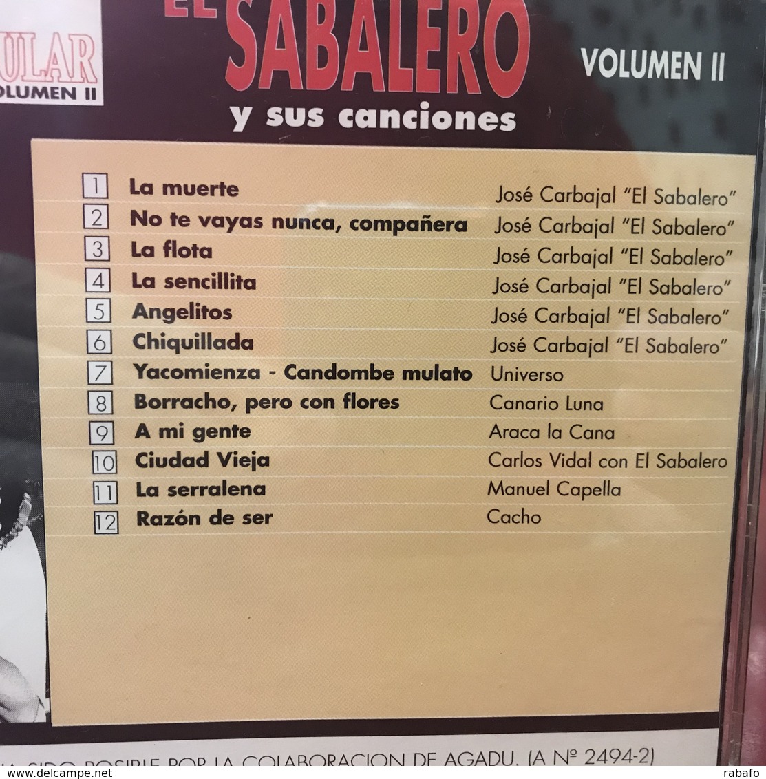 CD De José Carbajal Alias El Sabalero - Musiques Du Monde