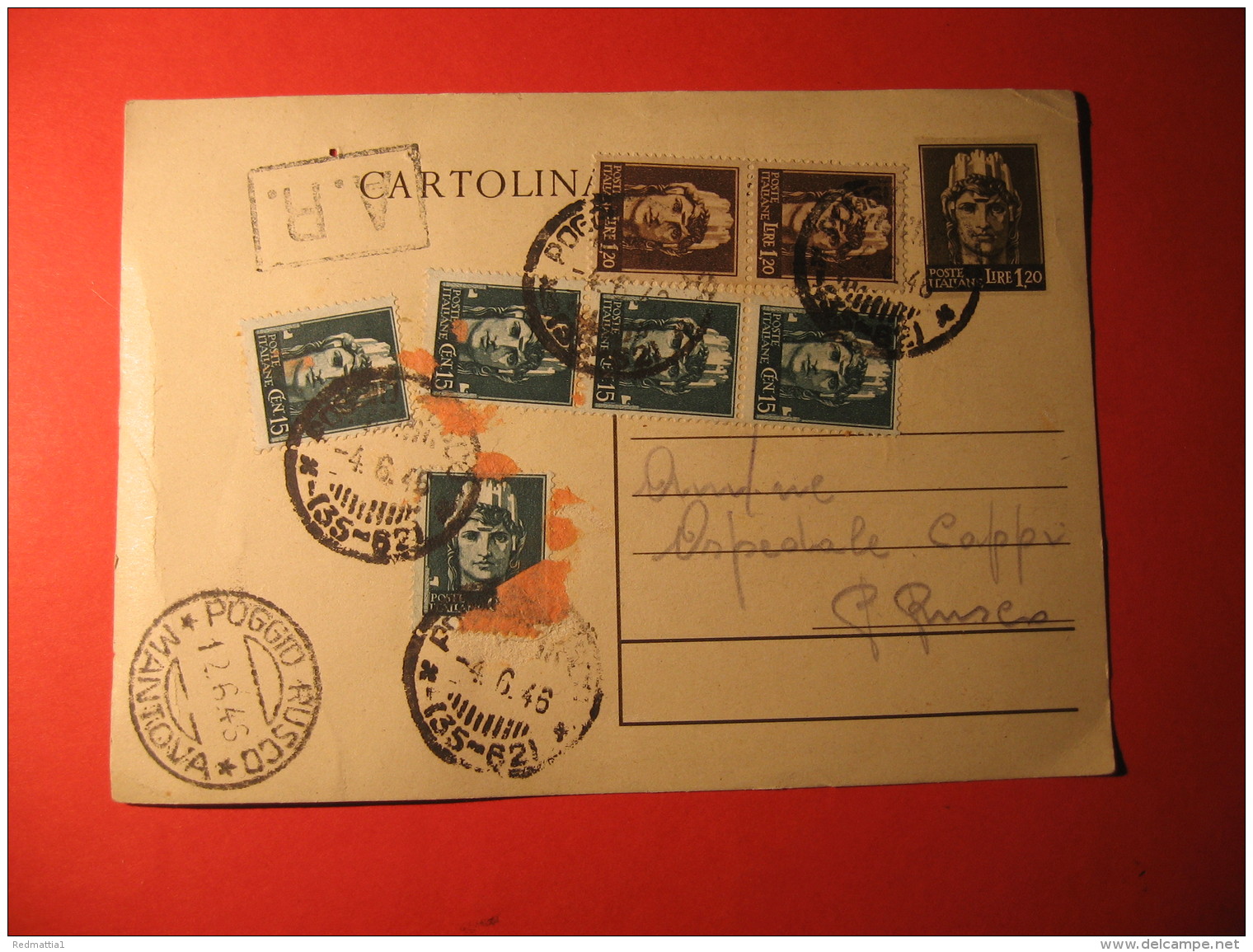 CARTOLINA   POSTALE  AFFRANCATURA MISTA     - D  3090 - Altri & Non Classificati