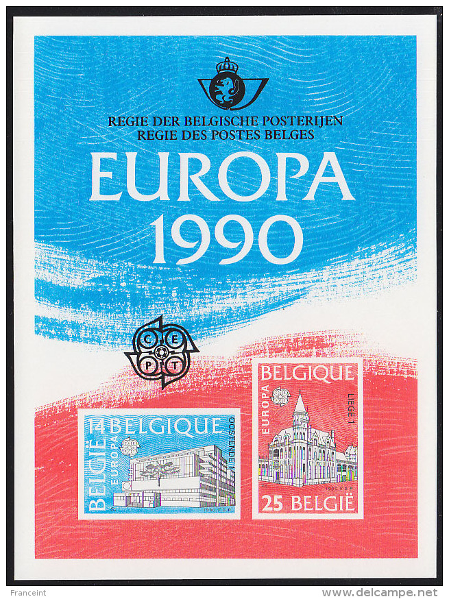 Belgium (1990) Post Offices. Scott Nos 1343-4.  Yvert Nos 2367-8. Deluxe Proof (LX79). - Essais & Réimpressions