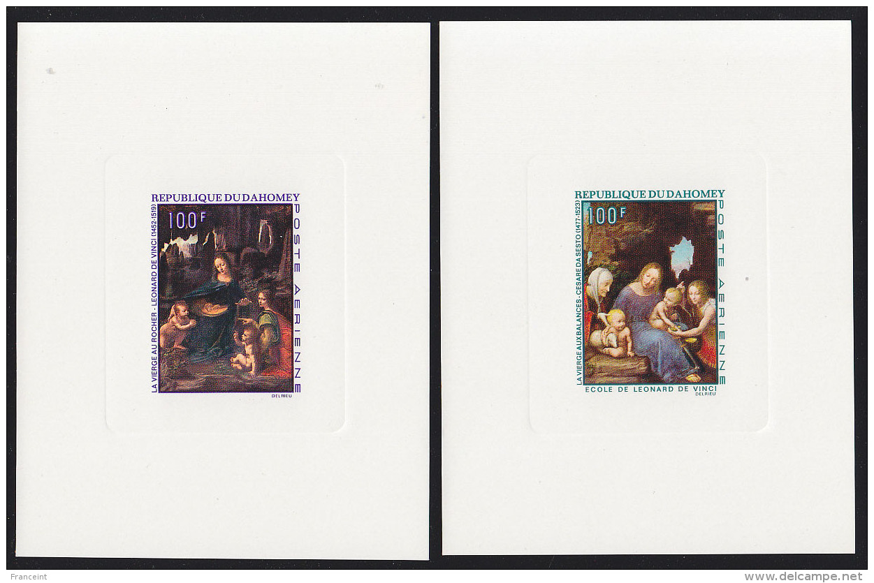 Dahomey (1969) Christmas Paintings. Set Of 2 Deluxe Sheets.  Scott Nos C95-6, Yvert Nos PA95-6. - Christmas