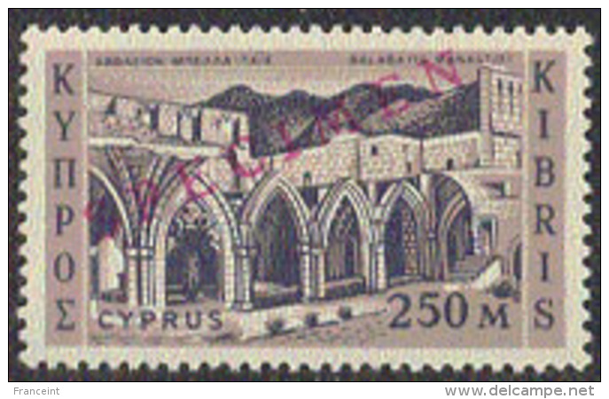 Cyprus (1962) Bella Paise Monastery. First Independence Issue Overprinted SPECIMEN.  Scott No 216, Yvert No 204. - Ungebraucht