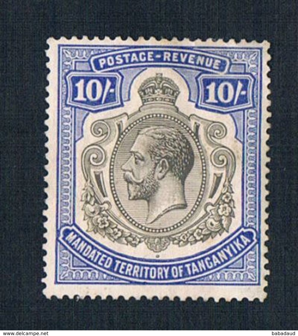 Tanganyika, GVR, 1928, 10/=, MH *, Thin - Tanganyika (...-1932)