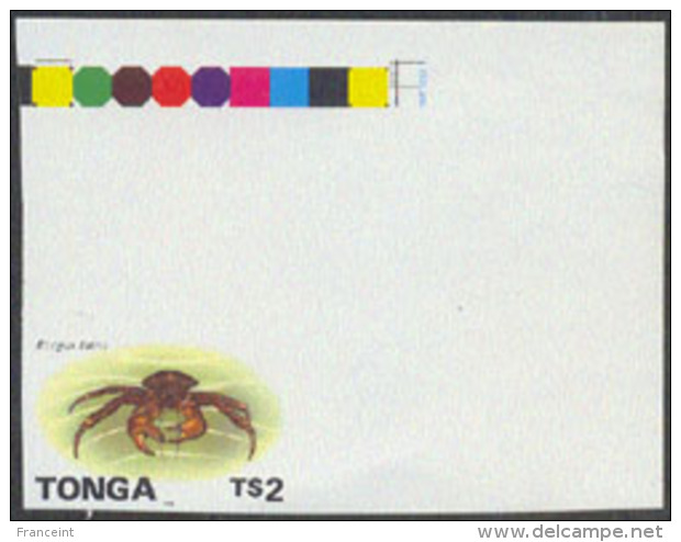 Tonga (1996) Coconut Crab. Imperforate Plate Proof From Margin With Color Bars.  Scott No 921. - Crostacei
