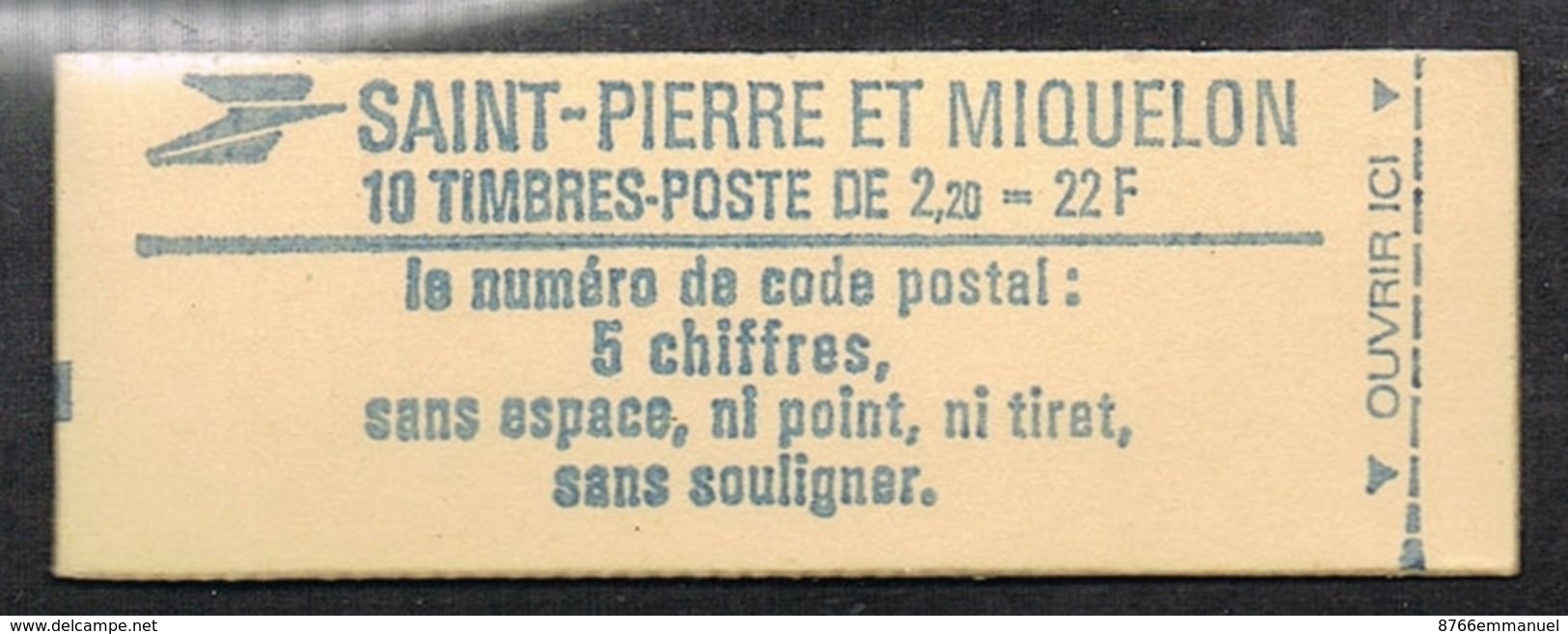 SAINT-PIERRE-ET-MIQUELON CARNET FERME DU TIMBRE N°464 N** LUXE - Booklets