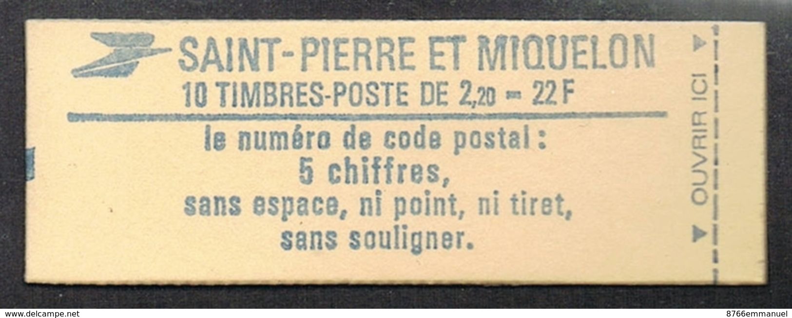 SAINT-PIERRE-ET-MIQUELON CARNET FERME DU TIMBRE N°464 N** LUXE - Carnets