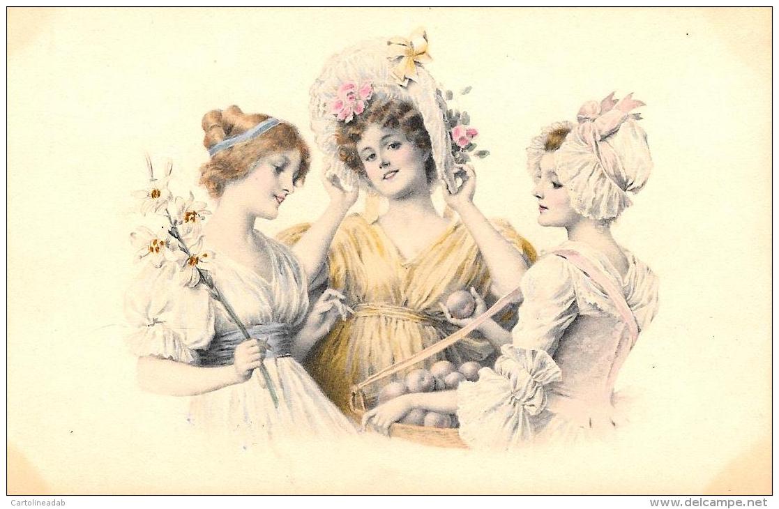 [DC11417] CPA - DONNE CON FIORI - PERFETTA - Non Viaggiata - Old Postcard - Non Classificati