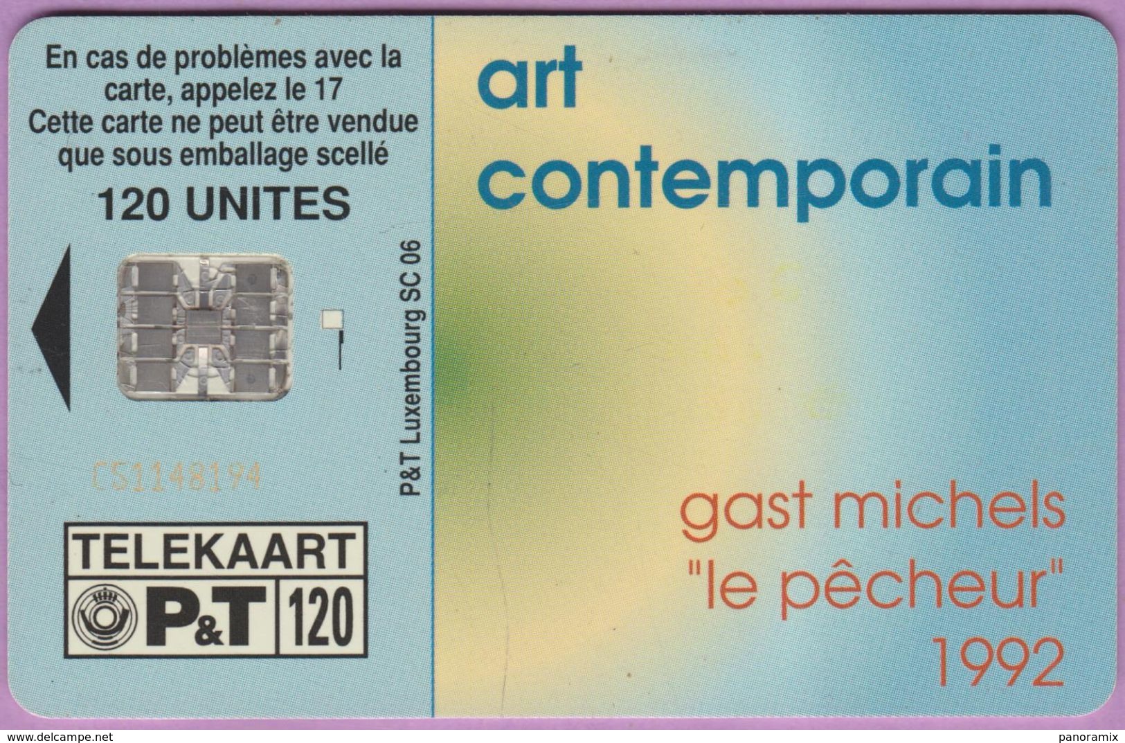 Télécarte Luxembourg °° SC06 - Peintre Gast Michels - 1992 Contemporain - Sc7 - 120u - RV. - Luxembourg