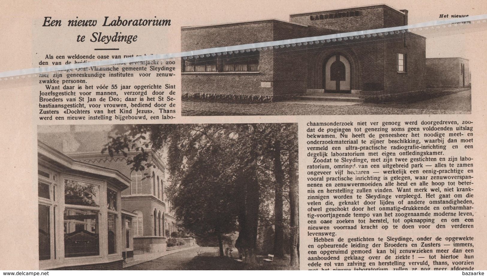 SLEYDINGE...1935...EEN NIEUW LABORATORIUM - Collections