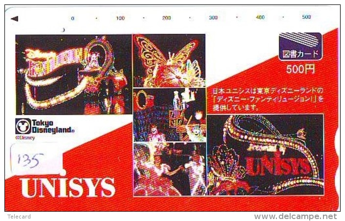 Carte Prépayée Japon * DISNEY (135) Disneyland UNISYS - Electrical Parade - PAPILLON DINOSAURE  * JAPAN TOSHO CARD - Disney