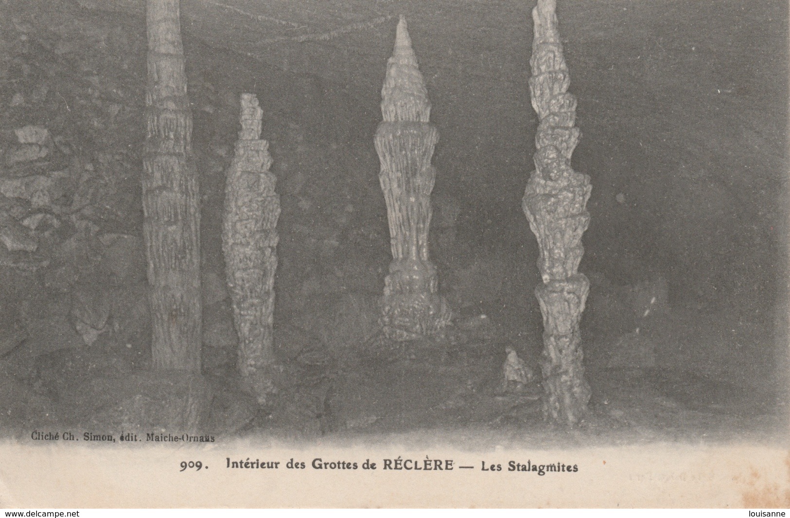 18 / 1 / 440  -  INTÉRIEUR  DES  GROTTES  DE  RÉCLÈRES  -  LES STALAGMITES  (  Jura  Suisse ) - Réclère