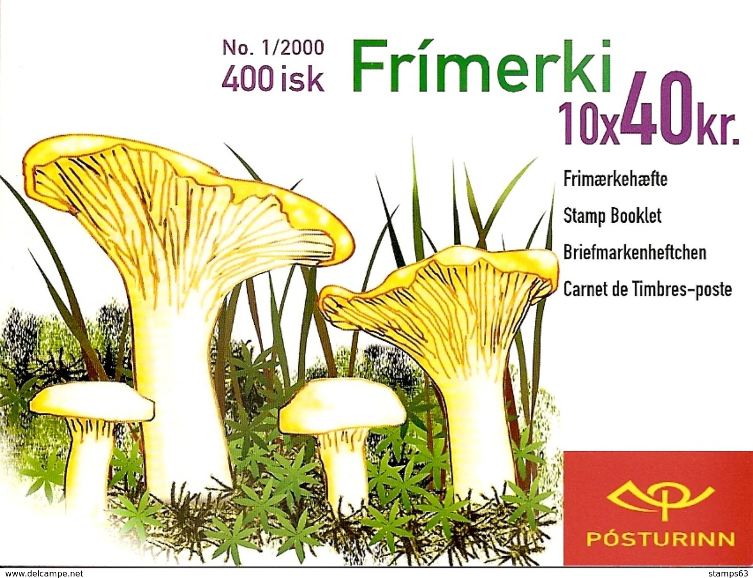 ICELAND, Booklet 48, 2000, Mushrooms - Carnets