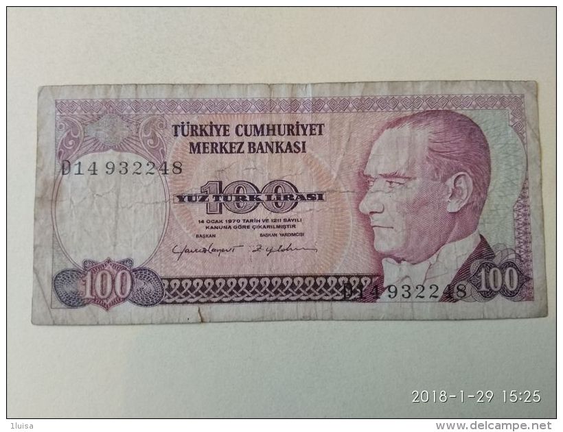 100 Lirasi 1970 - Turchia