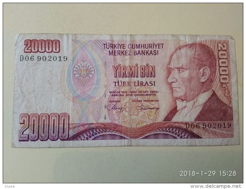 20000 Lirasi 1970 - Turchia