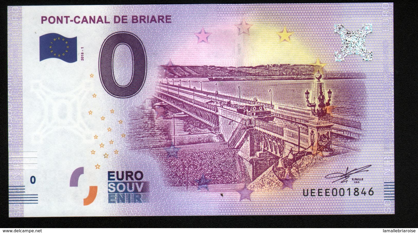 France - Billet Touristique 0 Euro 2018 N° 1846 (UEEE001846/5000) - PONT-CANAL DE BRIARE - Private Proofs / Unofficial