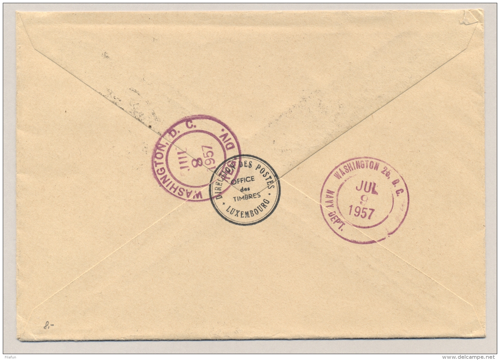 Luxembourg - 1957 - Baden Powell / Scouting And Josephine Charlotte On FDC To Washington / USA - Briefe U. Dokumente