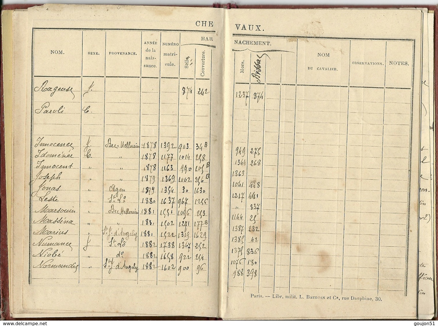 www1 français:cavalerie carnet de brigadier 11e régiment de cuirassiers 4e escadron 2e peloton 1e escouade