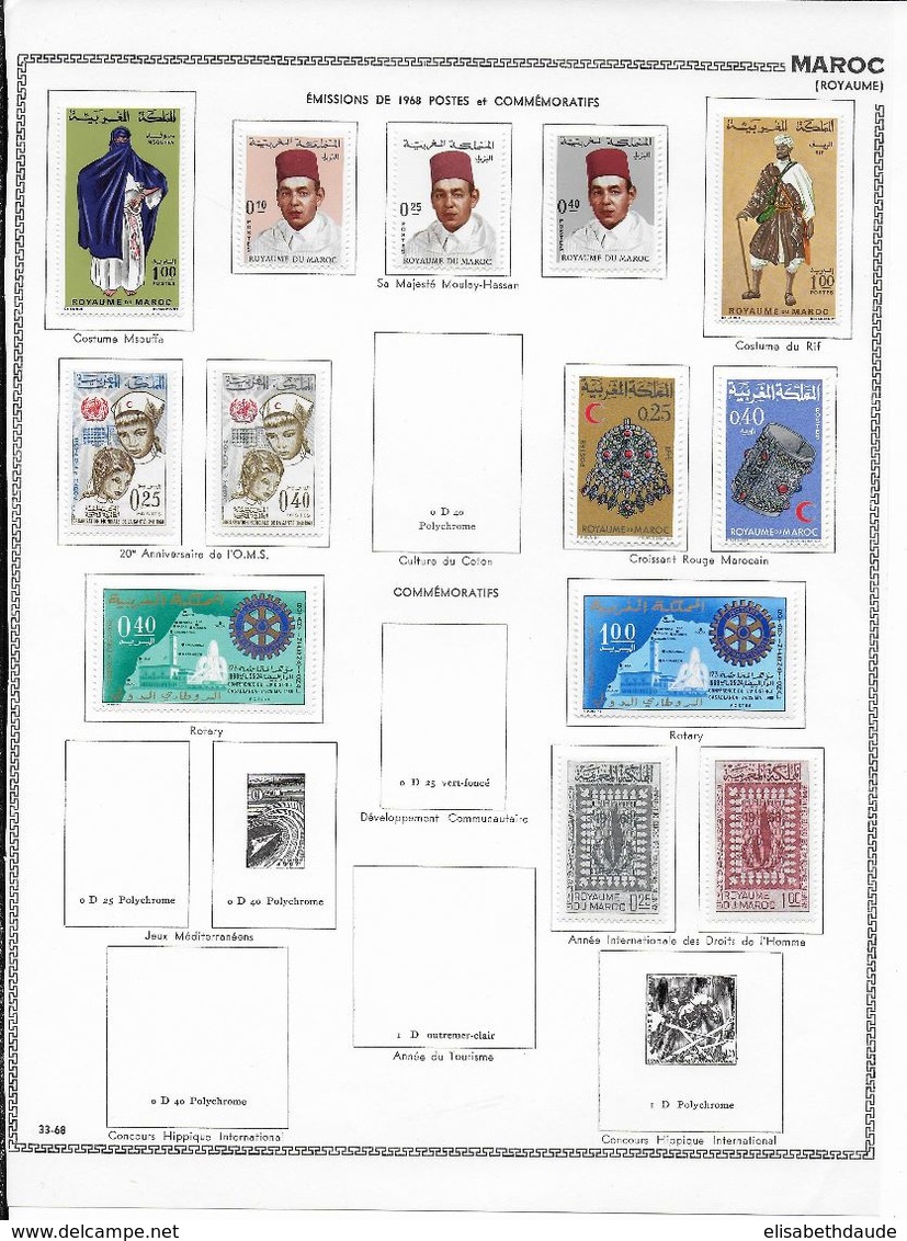 MAROC - COLLECTION * Sur FEUILLES D'ALBUM ANCIEN THIAUDE - 5 SCANS -  PRIX DEPART 5 EURO ! - Marokko (1956-...)