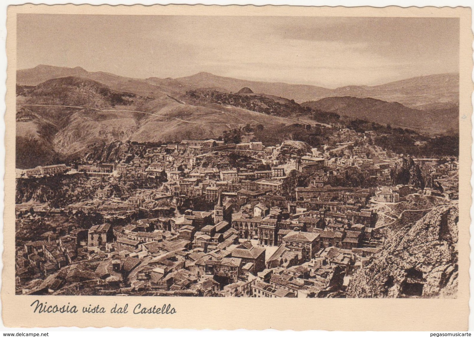 A244 NICOSIA ENNA VISTA DAL CASTELLO 1942 - Enna