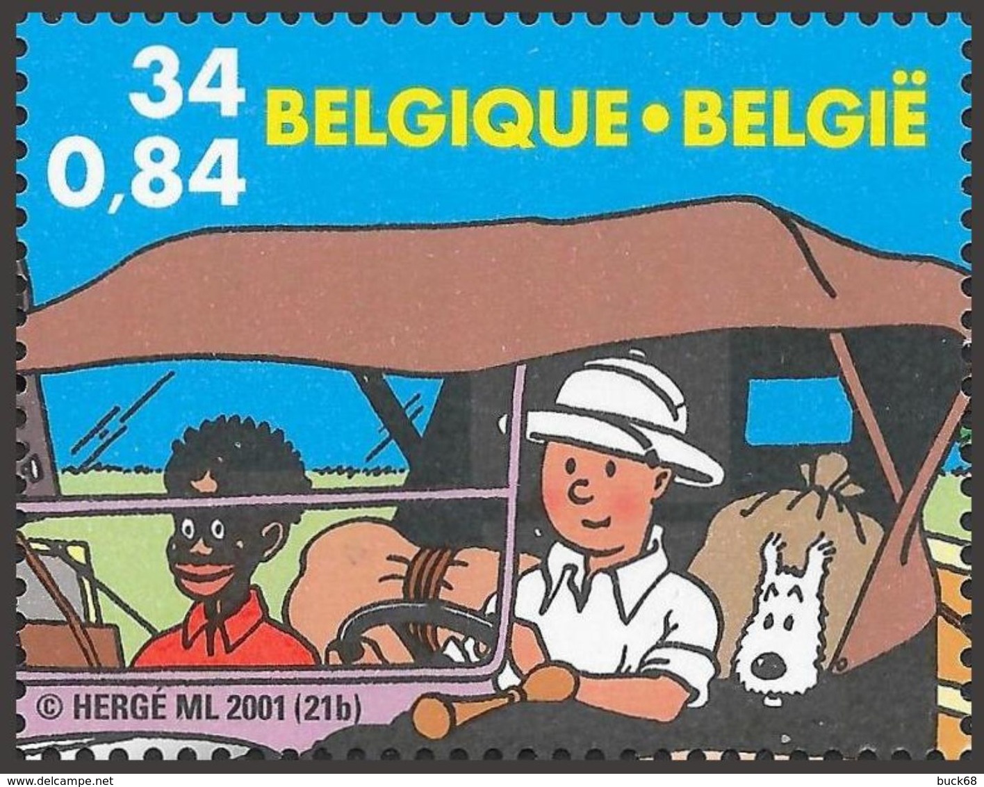 BELGIQUE 3044 ** MNH TINTIN KUIFJE HERGE CONGO Comics Ford T Giraffe - Neufs