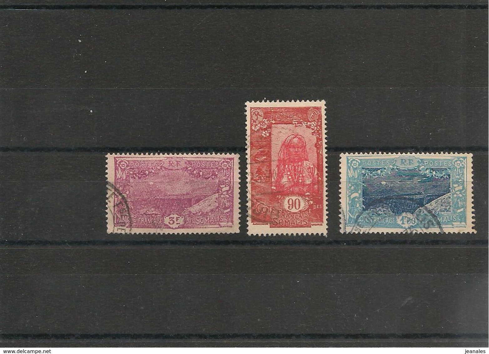 CÔTE FRANÇAISE DES SOMALIS Années 1925/33   N° Y/T : 133-135-136 (°) Côte : 18,25 € - Oblitérés