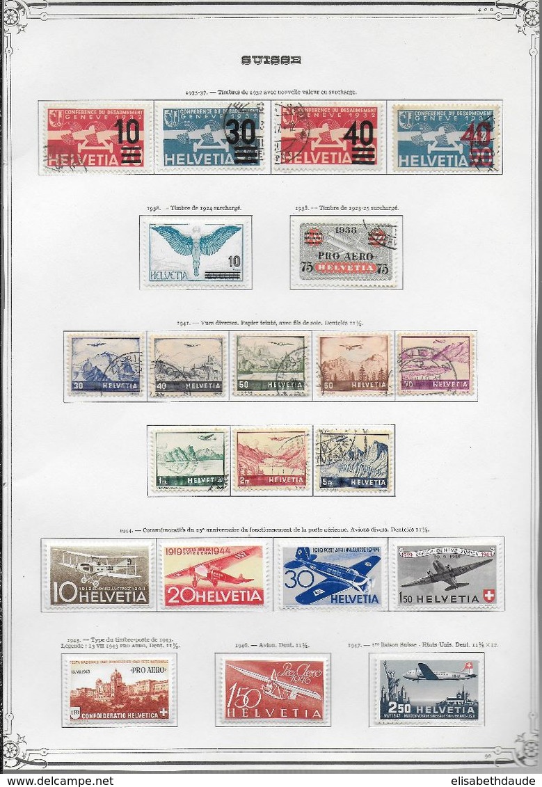 SUISSE - COLLECTION POSTE AERIENNE - OB / * - 3 SCANS - DEPART 10 EURO ! - Collections