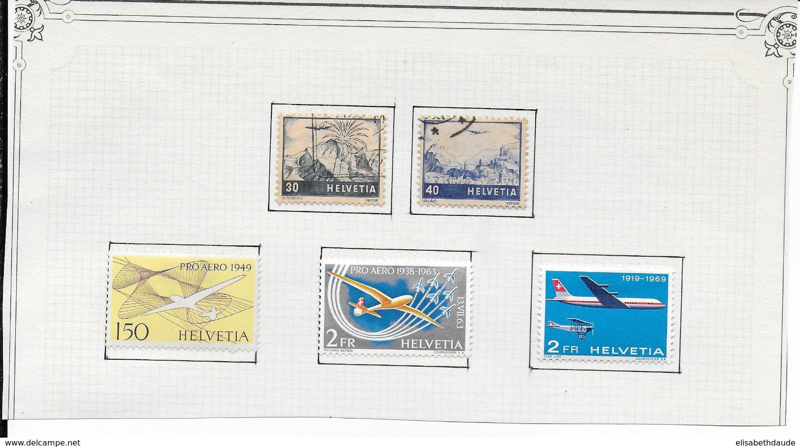 SUISSE - COLLECTION POSTE AERIENNE - OB / * - 3 SCANS - DEPART 10 EURO ! - Collections