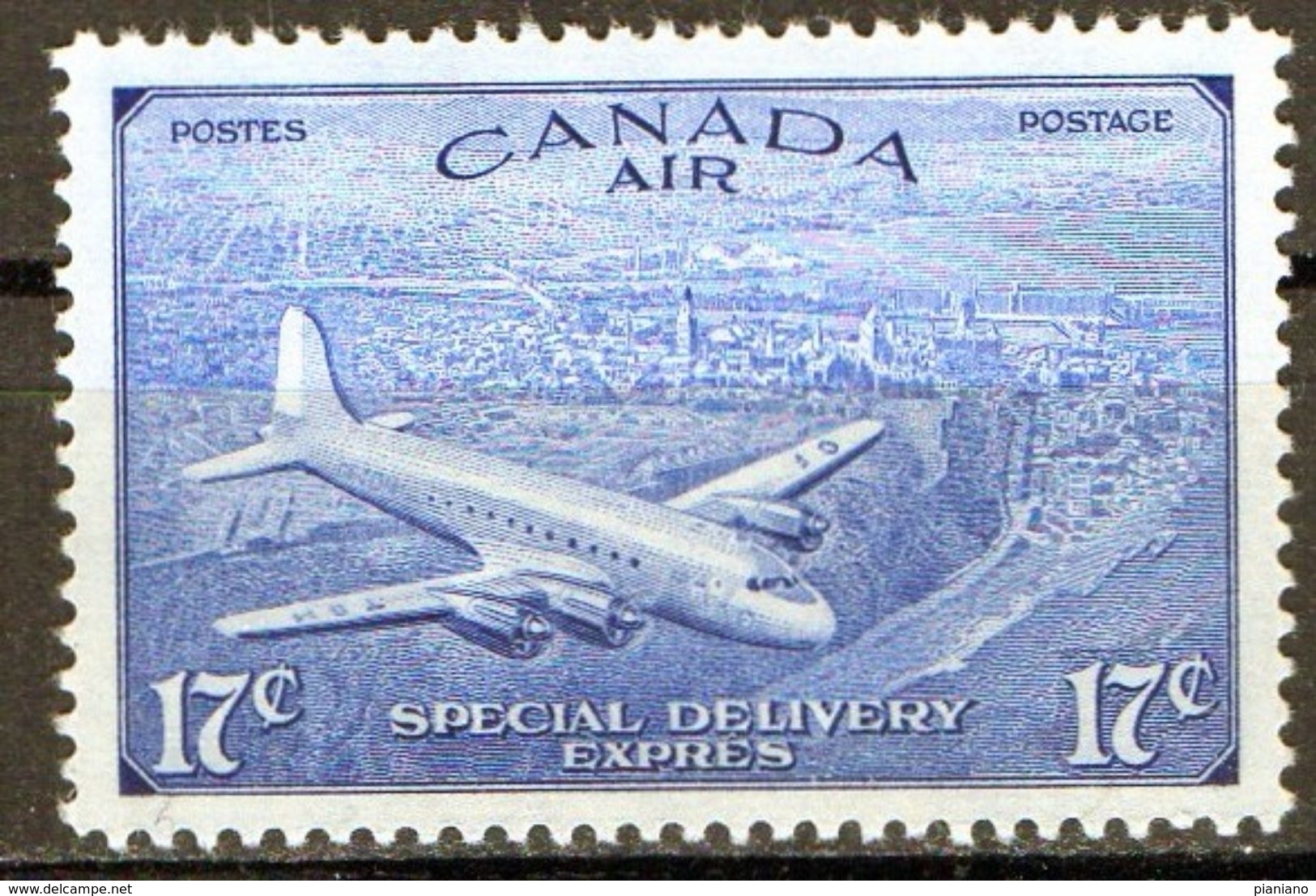 PIA - CANADA - 1946 : Francobolli Di P.A. Per Espressi - Aereo Che Sorvola Quebec  - (Yv P.A. 12) - Luftpost-Express