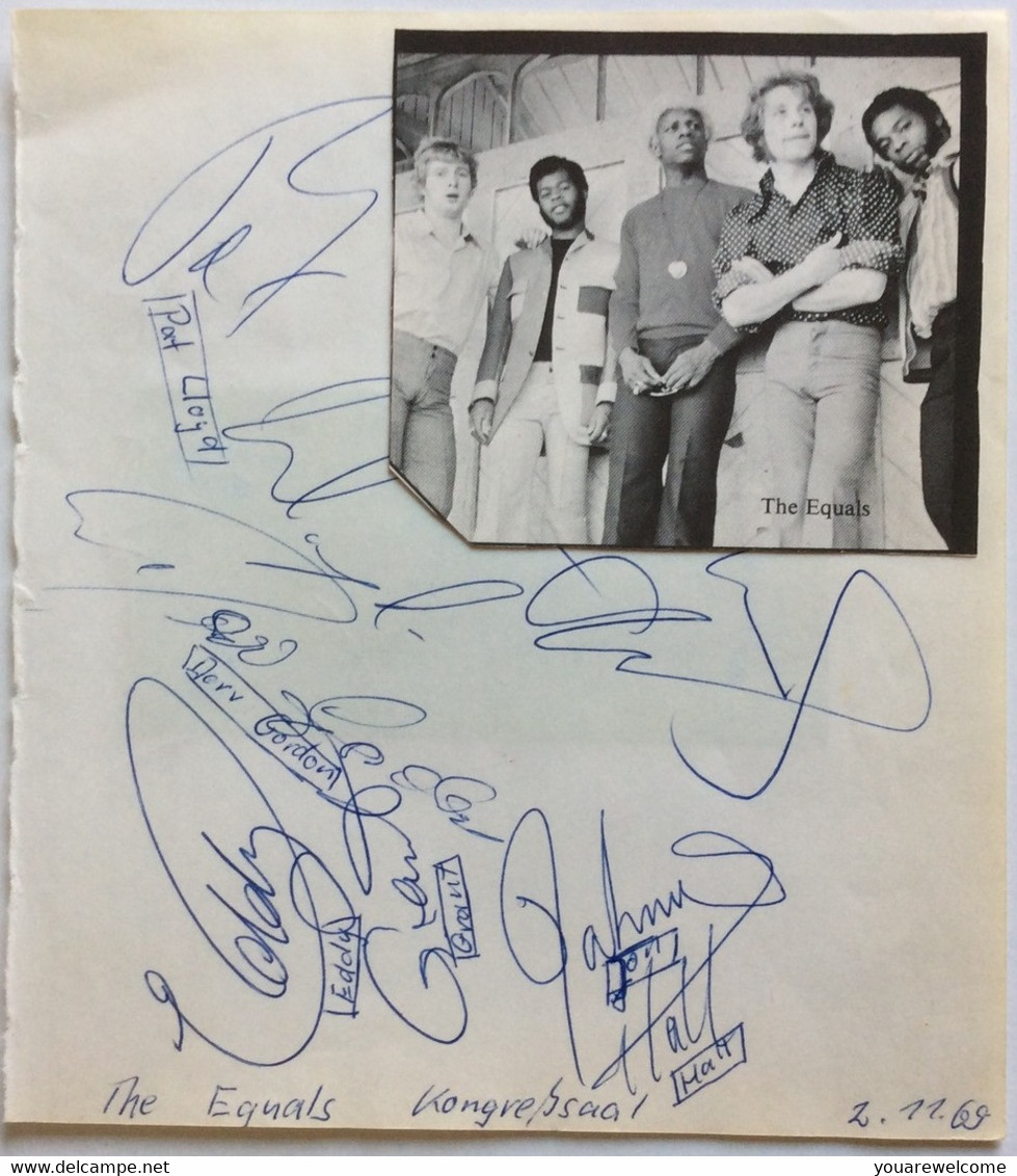 THE EQUALS" English Pop Band Autograph Concert München 1969 (music Memorabilia Autographe Musique - Autografi