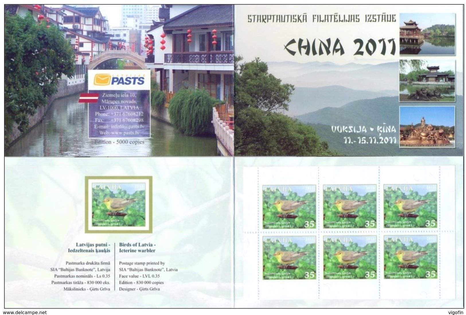 LV 2011-816 BIRDS, LETONIA, BOOKLET, MNH - Altri & Non Classificati