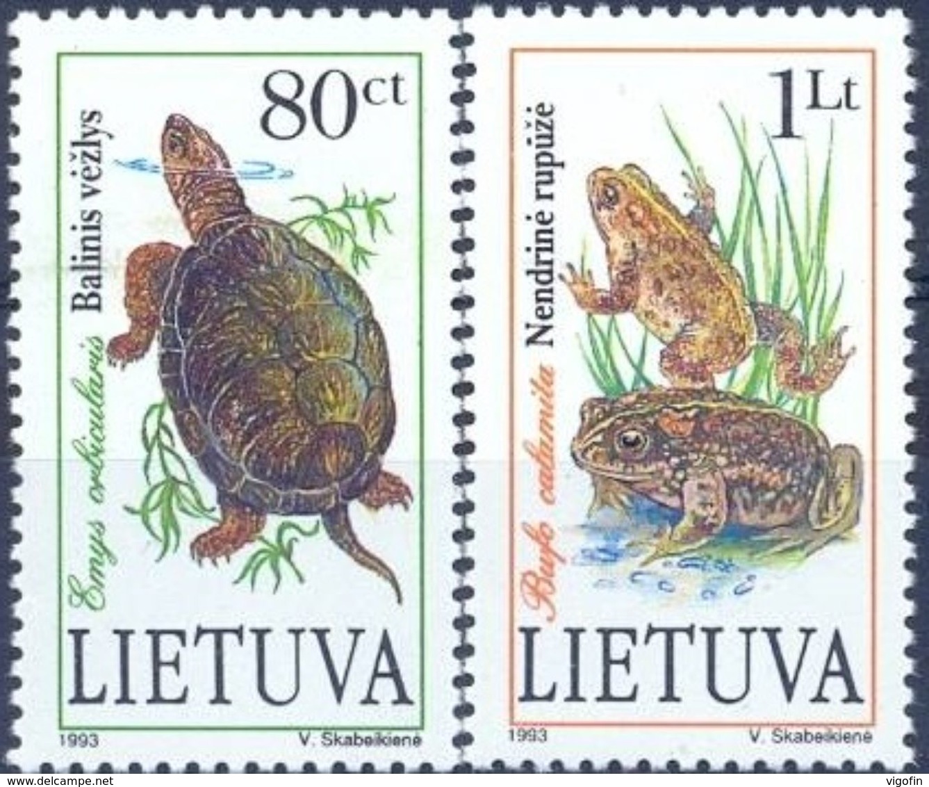 LT 1993-545-6 FAUNA, LITHUANIA, 1 X 2v, MNH - Autres & Non Classés